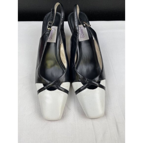 Fresco by Pierre Womens Leather Black & Whites shoes/ Heels 3" Size 7.5 SKu 4587 - Picture 1 of 7
